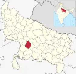 Location of Kanpur Dehat district in Uttar Pradesh