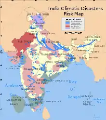 India climatic disasters risk map.