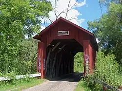 covered bridge over Indian Camp Run