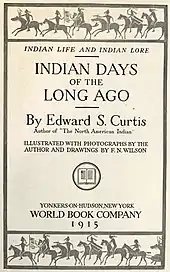 cover page of Indian Days of the Long Ago published in 1915