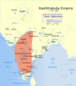 Map of eighth-century Rashrakuta empire