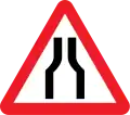 Road narrows