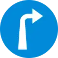 Compulsory turn right ahead