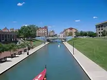 The canal as it passes the Indiana Historical Society