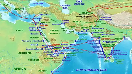 Image 8Greco-Roman trade with ancient India according to the Periplus Maris Erythraei 1st century CE (from Indian Ocean)