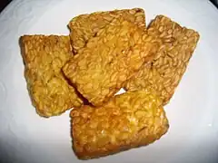 The common tempeh goreng (un-battered) in Indonesia