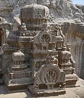 Shikhara of Indra Sabha at Ellora Caves.