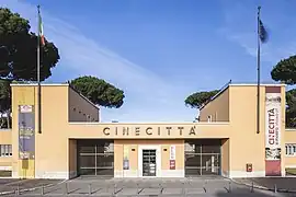 Image 56Entrance to Cinecittà in Rome, the largest film studio in Europe (from Culture of Italy)