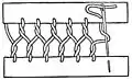 Faggotting with twisted Cretan stitch