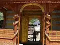 Wood work at main Entrance of Hindu Temple at Kalpa