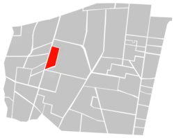 Location of Insurgentes San Borja (in red) within Benito Juárez borough