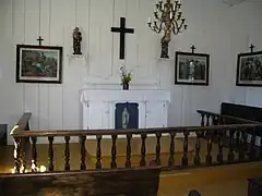 The altar in the replica chapel.