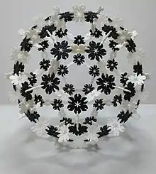 Image 24Interlocking Disks enable the construction of high-symmetry models such as that of C60 Fullerene. (from Construction set)