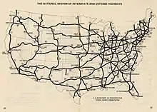 Map of the U.S.'s Interstate Highways as of 1970