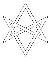 Interwoven unicursal hexagram.