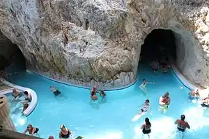 In the cave bath