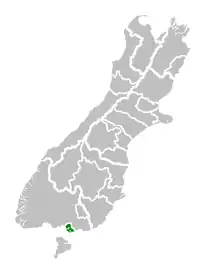 Mabel Bush's location within the South Island