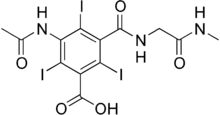 Skeletal formula of ioglicic acid