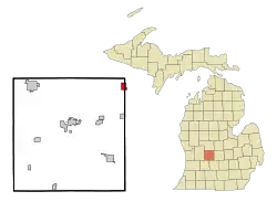 Location of Hubbardston, Michigan
