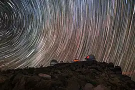 The sky over Cerro Tololo Inter-American Observatory (CTIO) with the rotation of Earth on its own axis.