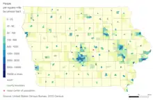 Image 2Iowa 2020 Population Density map (from Iowa)