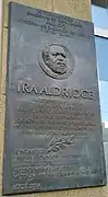 Memorial plaque at the place of death of actor Ira Aldridge