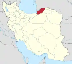 Location of Golestan province in Iran