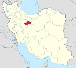 Location of Qom province in Iran