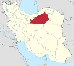 Location of Semnan province in Iran