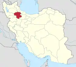 Location of Zanjan province in Iran