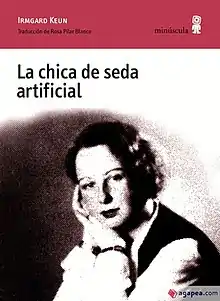 Cover of the Spanish-language edition of Keun's novel The Artificial Silk Girl showing a photo of her in the 1930s.