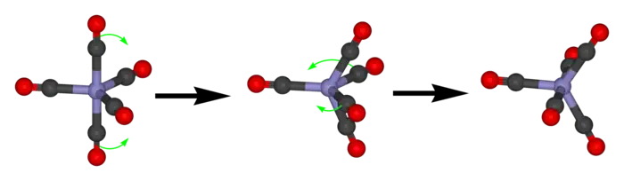 Pseudorotation of Iron-Pentacarbonyl-Complex (Berry mechanism)