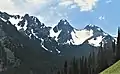 Iron Mountain (left) and Buckhorn Mountain (center and right) seen from the north along Tubal Cain Trail.