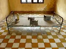 Image 13Iron bed in torture room at Tuol Sleng Genocide Museum, Phnom Penh