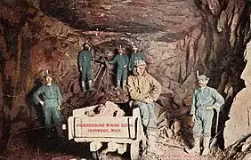 Mining scene from Ironwood around 1905