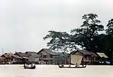 An island village on the Irrawaddy stays above water on stilts during the monsoons