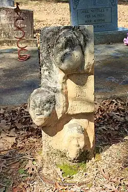 Isaac Nettles Gravestones (c. 1930s–1940s), found in Mount Nebo Cemetery in Clarke County