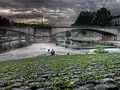 Five exposure tone mapping of the Isola Tiberina in Rome.