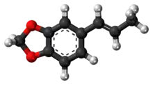 Ball-and-stick model of isosafrole