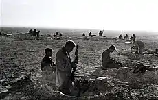 Image 1Israeli paratroopers dig in near the Mitla Pass, 31 October 1956 (from History of Israel)