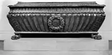 Walnut cassone in the form of an antique sarcophagus, Rome, 16th century (Walters Art Museum)