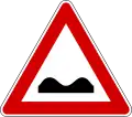 Uneven road(formerly used  that meant "Humps or dip")