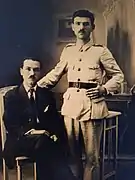 Ivan Kiradjieff and his little brother Ilia in Bulgarian military uniform.