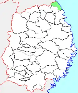 Location of Taneichi in Iwate Prefecture