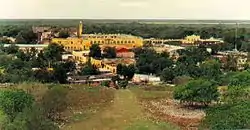 Convent as viewed from atop Kinich Kak Mo pyramid