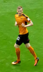 Jón Daði Böðvarsson playing for Wolverhampton Wanderers in 2016.