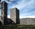 Main tower and bell tower from the courtyard