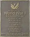 World War I VC recipients:Blackburn, Davey, Inwood, Jensen, Leak, Sullivan, Weathers, Woods