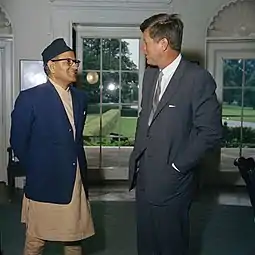 Matrika Prasad Koirala with US President John F Kennedy