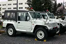 A Mitsubishi Type 73 Light Truck used by the Japan Ground Self-Defense Force police.